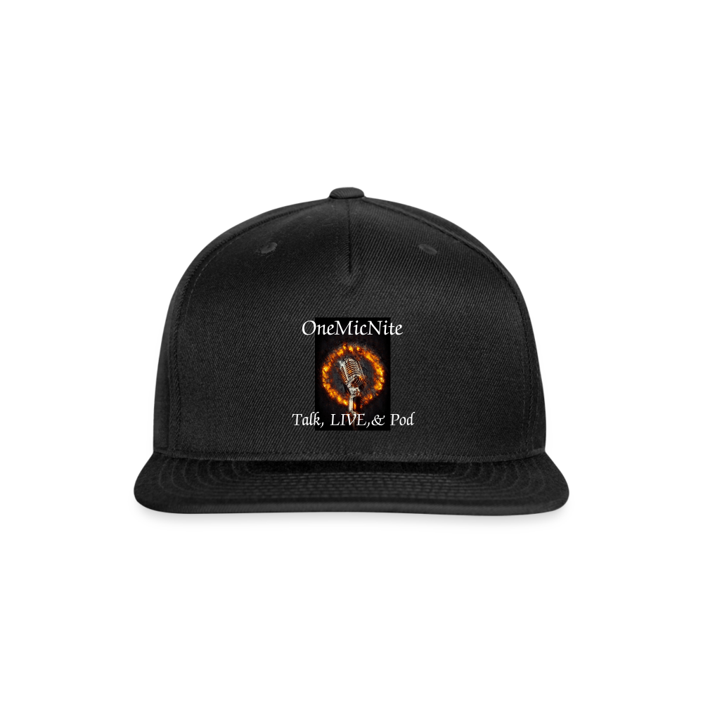 OneMicNite "I Am Art" Logo Snapback Baseball Cap - black