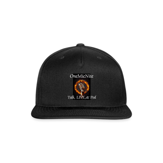 OneMicNite "I Am Art" Logo Snapback Baseball Cap - black