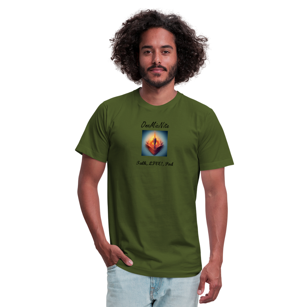 OneMicNite Unisex Blossom Logo Shirt - olive