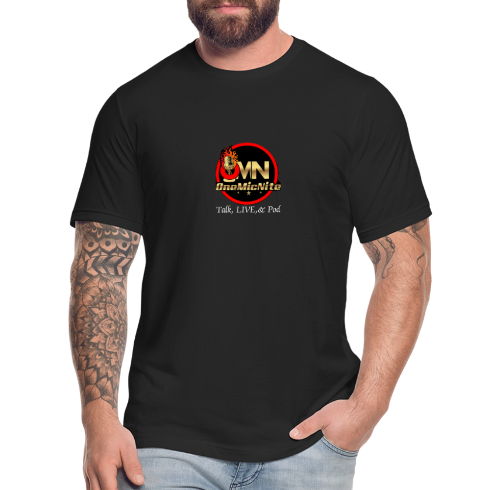 OneMicNite Signature Logo Unisex Talk,LIVE, & Pod Tee - black