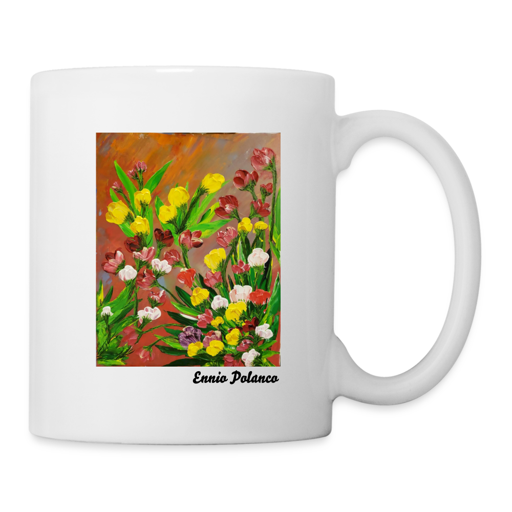 AzulesEn "Champagne" Flower Coffee/Tea Mug - white