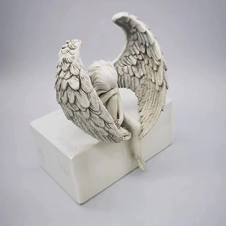 Redemption Angel Statue Ornaments Creative Sculpture Decoration Remembrance and Redemption Figurines Religious Garden Home Decor