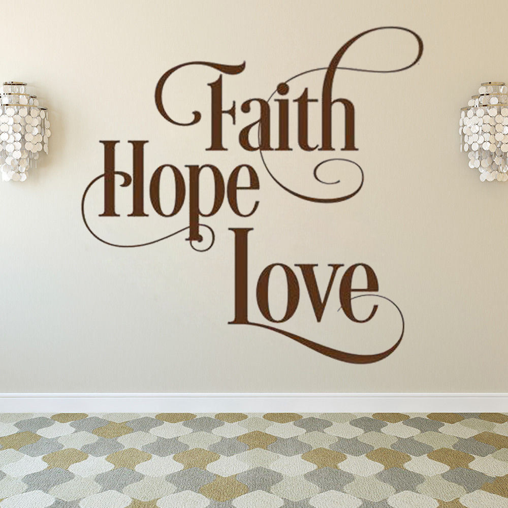 English Faith Hope Love Home Decoration Wall Sticker