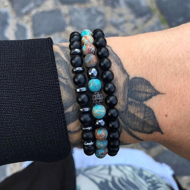 Men Bracelet Sets Trendy Handmade Classi