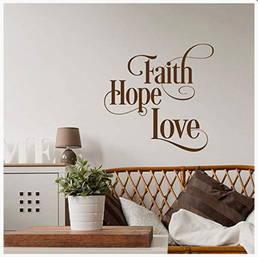 English Faith Hope Love Home Decoration Wall Sticker