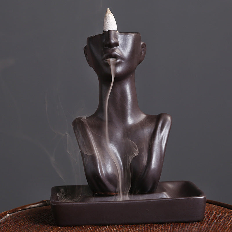 Creative Ceramic Statue Of Beauty Incense Burner Home Decoration