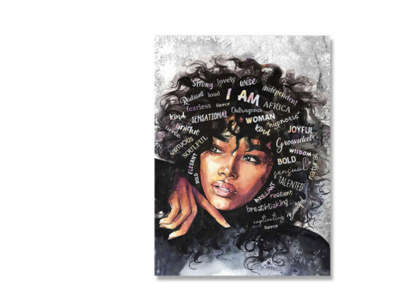 Black Woman Art Print Poster Room Home Decor Painting