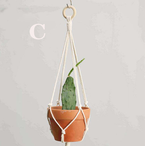 Bohemian Hand-woven Air Plant Flower Basket