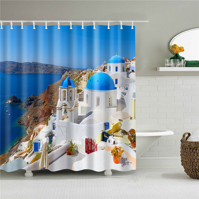 Garden Flowers Scenery Shower Curtains Bath Curtain Waterproof Bathroom Home Decor Washable Fabric Bathroom Screens