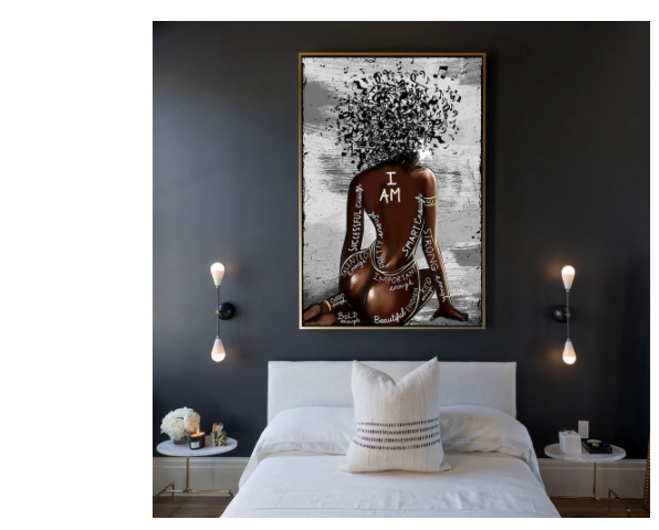 Black Woman Art Print Poster Room Home Decor Painting