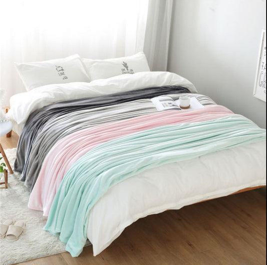 Autumn /Winter Cashmere Blanket Solid /Color Fake Fur Single Plush Sofa Blankets, Warm Fleece Blanket Student Dormitory